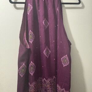 LOFT Purple Patterned Blouse